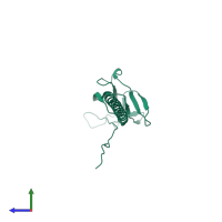PDB entry 2vky coloured by chain, side view.