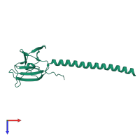 PDB entry 2vky coloured by chain, top view.