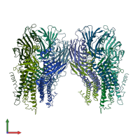PDB entry 2vl0 coloured by chain, front view.