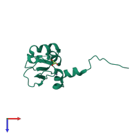 PDB entry 2vm5 coloured by chain, top view.