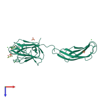 PDB entry 2vm9 coloured by chain, top view.