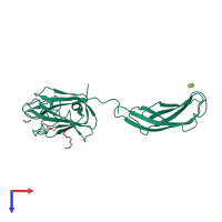 PDB entry 2vmd coloured by chain, top view.