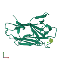 PDB entry 2vmg coloured by chain, front view.