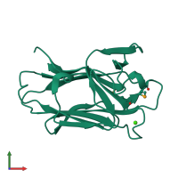 PDB entry 2vmi coloured by chain, front view.