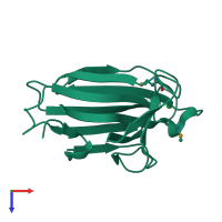 PDB entry 2vmi coloured by chain, top view.