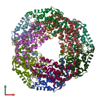 PDB entry 2vml coloured by chain, front view.
