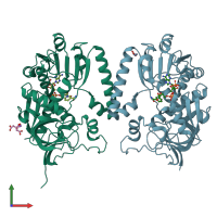 PDB entry 2vn8 coloured by chain, front view.