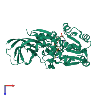 PDB entry 2vna coloured by chain, top view.