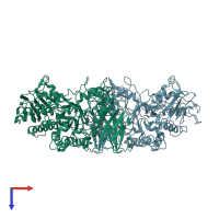 PDB entry 2vnc coloured by chain, top view.