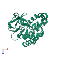 PDB entry 2vnd coloured by chain, top view.