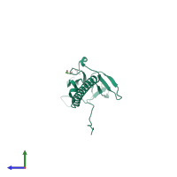 PDB entry 2vnl coloured by chain, side view.