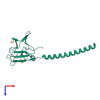 PDB entry 2vnl coloured by chain, top view.