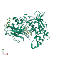 PDB entry 2vnm coloured by chain, front view.