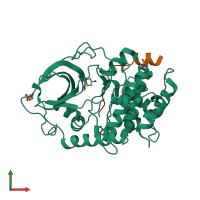 PDB entry 2vny coloured by chain, front view.
