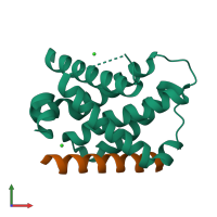 PDB entry 2vog coloured by chain, front view.