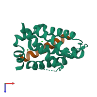 PDB entry 2vog coloured by chain, top view.