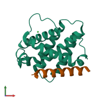 PDB entry 2voi coloured by chain, front view.