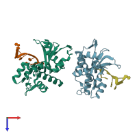 PDB entry 2von coloured by chain, top view.