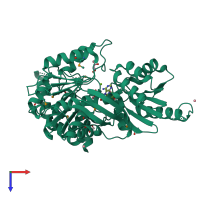 PDB entry 2vos coloured by chain, top view.