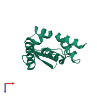 PDB entry 2vpk coloured by chain, top view.