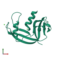 PDB entry 2vq9 coloured by chain, front view.