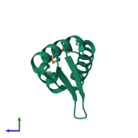 PDB entry 2vqc coloured by chain, side view.