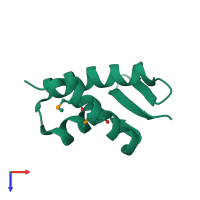 PDB entry 2vqc coloured by chain, top view.