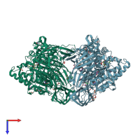 PDB entry 2vr4 coloured by chain, top view.