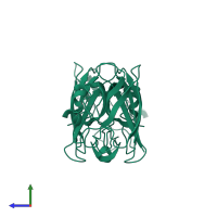 Superoxide dismutase [Cu-Zn] in PDB entry 2vr6, assembly 1, side view.