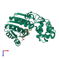 PDB entry 2vrb coloured by chain, top view.