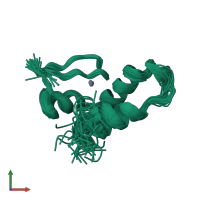 PDB entry 2vrd coloured by chain, ensemble of 47 models, front view.