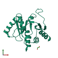 PDB entry 2vri coloured by chain, front view.