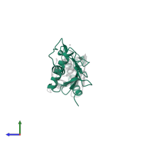 SUMO-conjugating enzyme UBC9 in PDB entry 2vrr, assembly 1, side view.