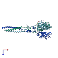 PDB entry 2vrs coloured by chain, top view.