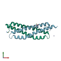 PDB entry 2vs0 coloured by chain, front view.