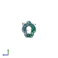 PDB entry 2vs0 coloured by chain, side view.