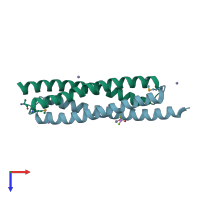 PDB entry 2vs0 coloured by chain, top view.