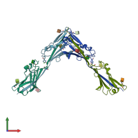 PDB entry 2vsc coloured by chain, front view.