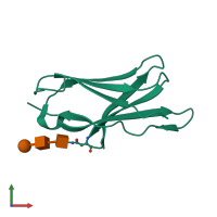 PDB entry 2vsd coloured by chain, front view.