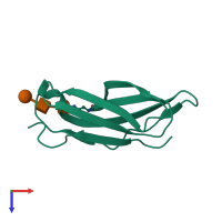 PDB entry 2vsd coloured by chain, top view.