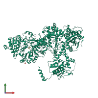 PDB entry 2vsq coloured by chain, front view.