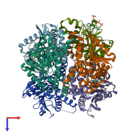 PDB entry 2vss coloured by chain, top view.