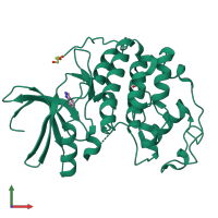 PDB entry 2vta coloured by chain, front view.