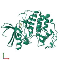 PDB entry 2vtl coloured by chain, front view.