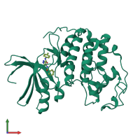 PDB entry 2vto coloured by chain, front view.