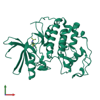 PDB entry 2vtr coloured by chain, front view.