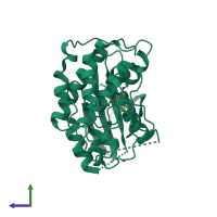 PDB entry 2vts coloured by chain, side view.