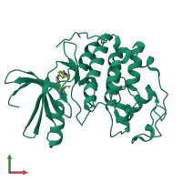 PDB entry 2vv9 coloured by chain, front view.