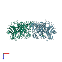 PDB entry 2vvz coloured by chain, top view.