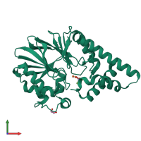 PDB entry 2vw8 coloured by chain, front view.